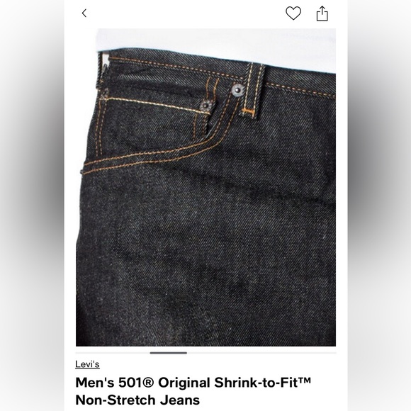 NWT Levi’s 501 original shrink-to-fit jeans - Picture 3 of 8
